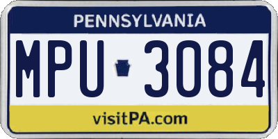 PA license plate MPU3084