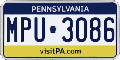 PA license plate MPU3086
