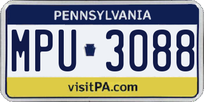 PA license plate MPU3088