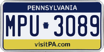 PA license plate MPU3089