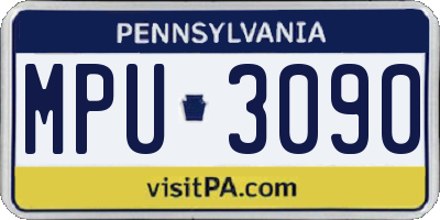 PA license plate MPU3090