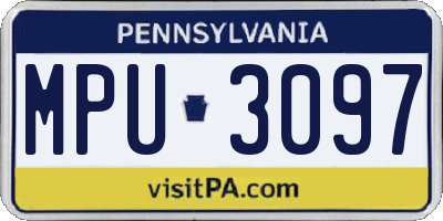 PA license plate MPU3097
