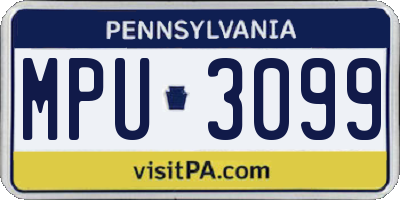 PA license plate MPU3099