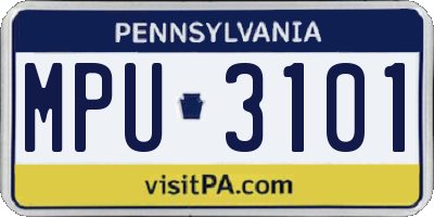 PA license plate MPU3101