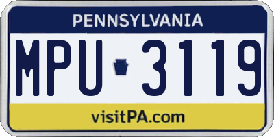 PA license plate MPU3119