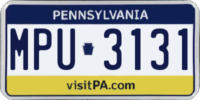 PA license plate MPU3131