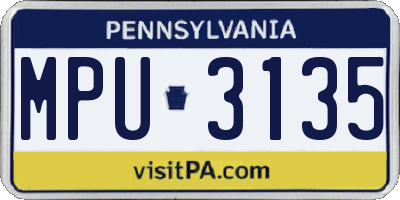 PA license plate MPU3135