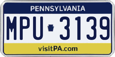 PA license plate MPU3139