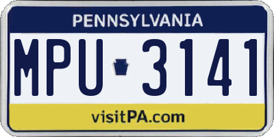 PA license plate MPU3141