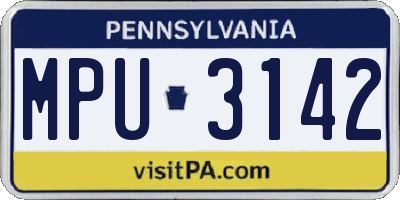 PA license plate MPU3142