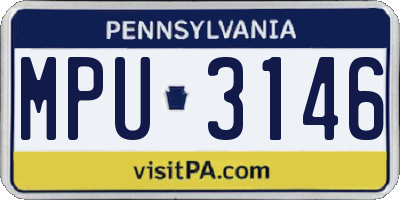 PA license plate MPU3146