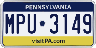 PA license plate MPU3149