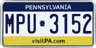 PA license plate MPU3152