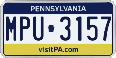 PA license plate MPU3157
