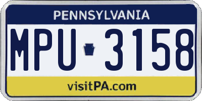 PA license plate MPU3158