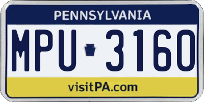 PA license plate MPU3160