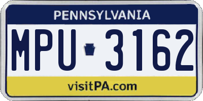 PA license plate MPU3162