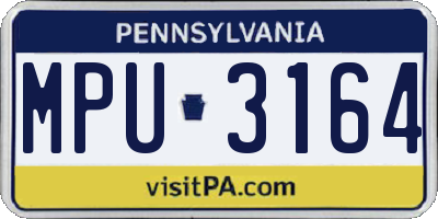 PA license plate MPU3164