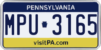 PA license plate MPU3165