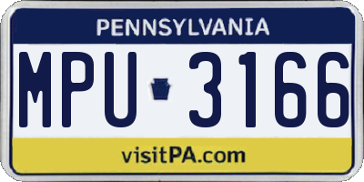 PA license plate MPU3166