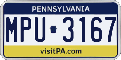 PA license plate MPU3167