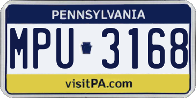 PA license plate MPU3168