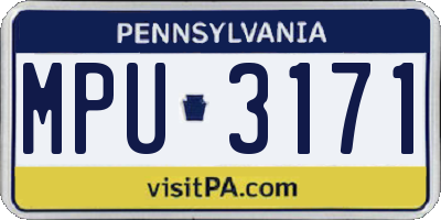PA license plate MPU3171