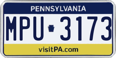 PA license plate MPU3173