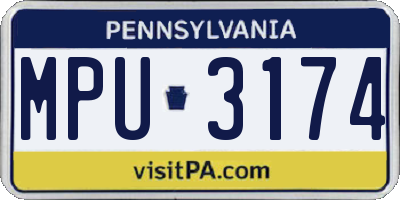 PA license plate MPU3174