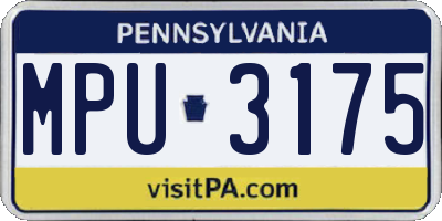 PA license plate MPU3175