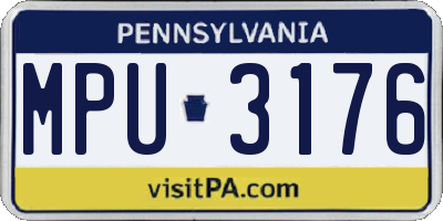 PA license plate MPU3176