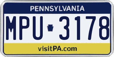 PA license plate MPU3178