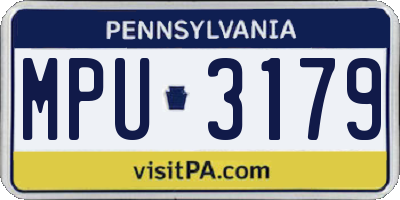 PA license plate MPU3179