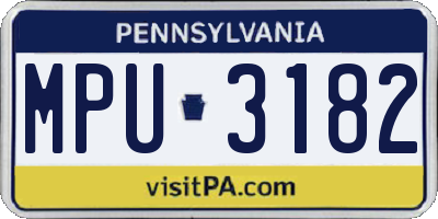 PA license plate MPU3182