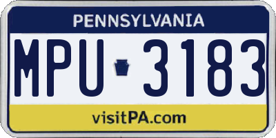 PA license plate MPU3183