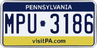 PA license plate MPU3186