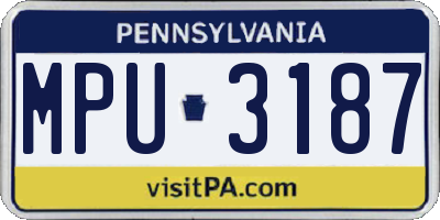 PA license plate MPU3187