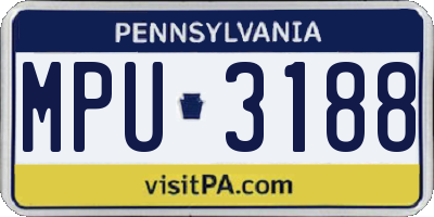 PA license plate MPU3188