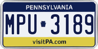 PA license plate MPU3189