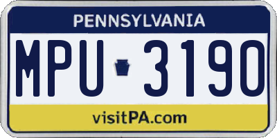 PA license plate MPU3190