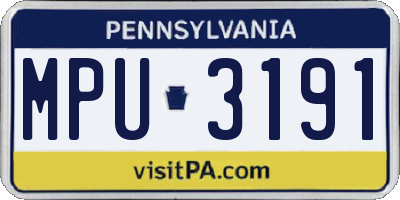 PA license plate MPU3191