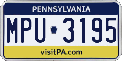 PA license plate MPU3195