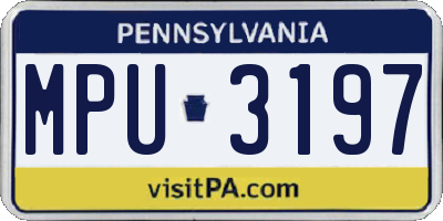 PA license plate MPU3197