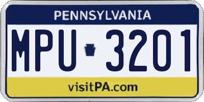 PA license plate MPU3201
