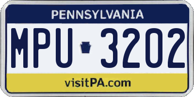 PA license plate MPU3202