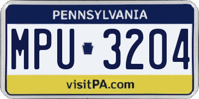PA license plate MPU3204