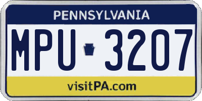 PA license plate MPU3207