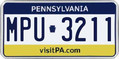 PA license plate MPU3211