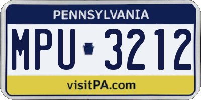 PA license plate MPU3212