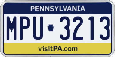 PA license plate MPU3213